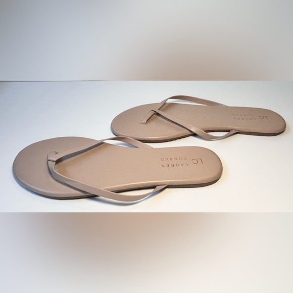 LC Lauren Conrad Honey 2 Latte Flip Flop Sandal Nude Beige Size 8 NWOT - Picture 6 of 7
